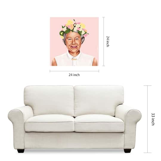 Empire Art Direct Hipstory™ 24" x 24" Hip Queen Elizabeth II Frameless Printed Tempered Glass Wall Art